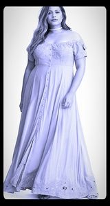 Coral off shoulder dress